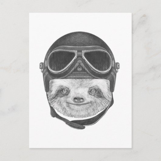 Portrait von Sloth | Vintag Helm Postkarte (Vorderseite)