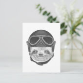 Portrait von Sloth | Vintag Helm Postkarte (Stehend Vorderseite)