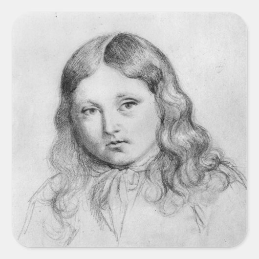 Portrait von Solange Sand Quadratischer Aufkleber (Vorderseite)