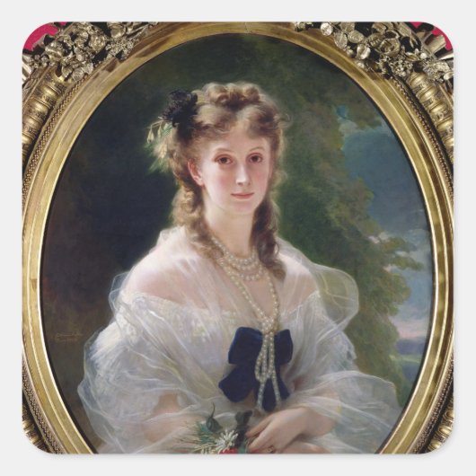 Portrait von Sophie Troubetskoy Grafschaft von Quadratischer Aufkleber (Vorderseite)