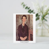 Portrait von Soutine durch Amedeo Modigliani Postkarte (Stehend Vorderseite)