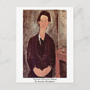 Portrait von Soutine durch Amedeo Modigliani Postkarte