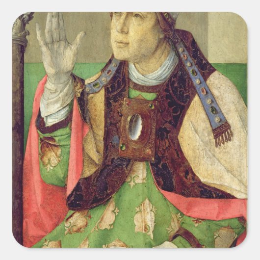 Portrait von St. Augustine, c.1475 Quadratischer Aufkleber (Vorderseite)