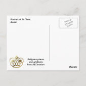 Portrait von St Clare, Assisi Postkarte (Rückseite)