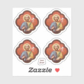 Portrait von St. Joseph in einer Oktofolie (TF 02) Aufkleber (Blatt)