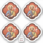 Portrait von St. Joseph in einer Oktofolie (TF 02) Aufkleber (Vorderseite)