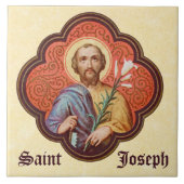 Portrait von St. Joseph in einer Oktofolie (TF 02) Fliese (Vorderseite)