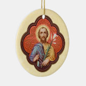 Portrait von St. Joseph in einer Oktofolie (TF 02) Keramik Ornament (Rechts)