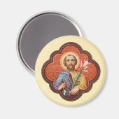 Portrait von St. Joseph in einer Oktofolie (TF 02) Magnet (Vorderseite/Rückseite)