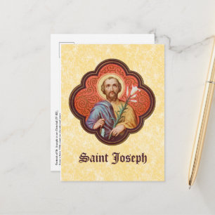 Portrait von St. Joseph in einer Oktofolie (TF 02) Postkarte