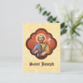 Portrait von St. Joseph in einer Oktofolie (TF 02) Postkarte (Stehend Vorderseite)