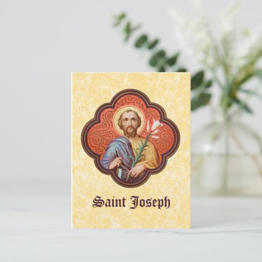 Portrait von St. Joseph in einer Oktofolie (TF 02) Postkarte (Stehend Vorderseite)