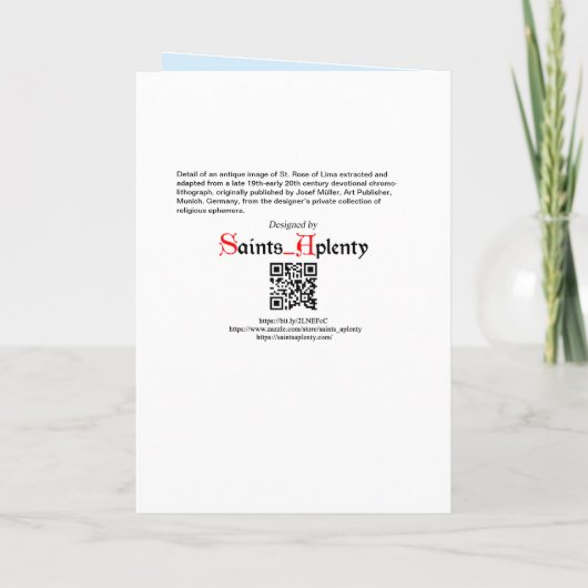 Portrait von St. Rose, vergewaltigt mit Rose (M 02 Karte (Rückseite)