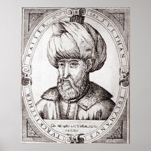 Portrait von Suleiman, dem prächtigen Poster (Vorne)
