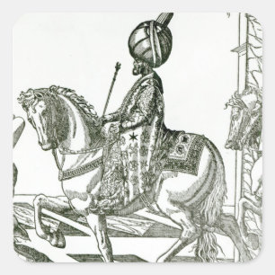 Portrait von Suleiman, dem prächtigen Quadratischer Aufkleber
