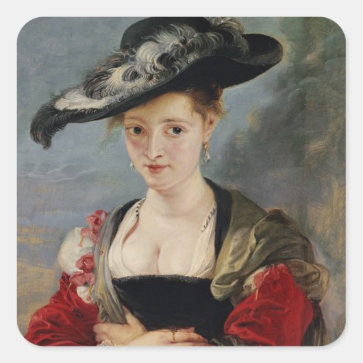 Portrait von Susanna Lunden (?) (Le Chapeau de Pai Quadratischer Aufkleber (Vorderseite)