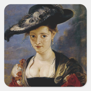 Portrait von Suzanne Fourment Quadratischer Aufkleber