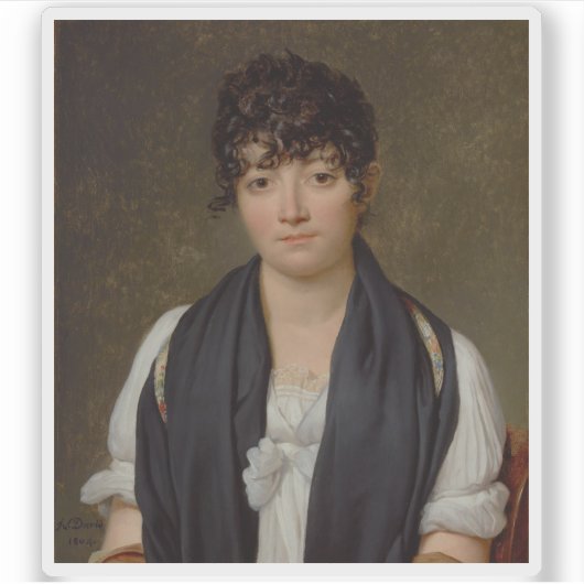 Portrait von Suzanne Le Peletier de Saint-Fargeau Aufkleber (Vorderseite)