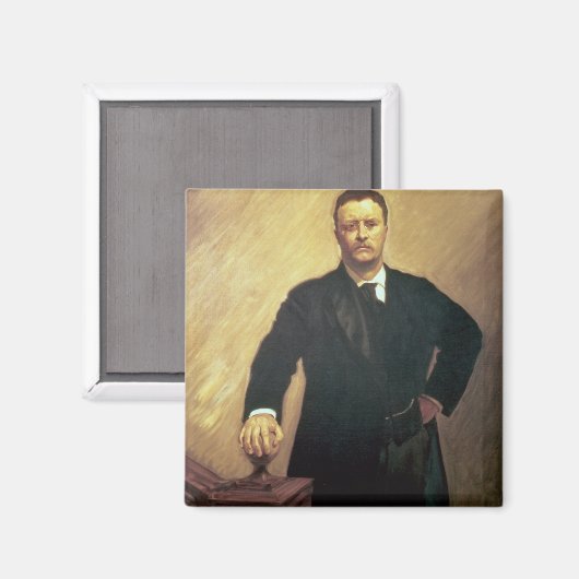 Portrait von Theodore Roosevelt Magnet (Vorderseite/Rückseite)