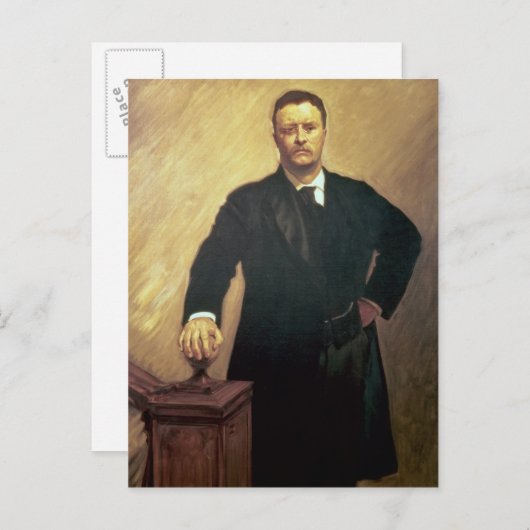 Portrait von Theodore Roosevelt Postkarte (Vorne/Hinten)