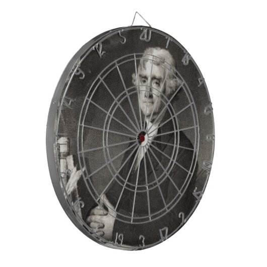 Portrait von Thomas Jefferson Dartscheibe (Vorderseite Links)