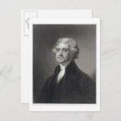 Portrait von Thomas Jefferson, graviert von Henry Postkarte (Vorne/Hinten)