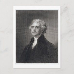 Portrait von Thomas Jefferson, graviert von Henry  Postkarte