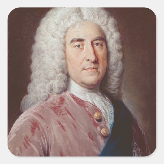 Portrait von Thomas Pelham Holles Quadratischer Aufkleber (Vorderseite)