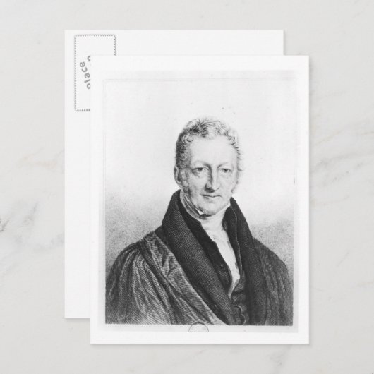 Portrait von Thomas Robert Malthus Postkarte (Vorne/Hinten)