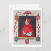 Portrait von Thomas Wolsey (c.1475-1530) Kardinal  Postkarte (Vorne/Hinten)