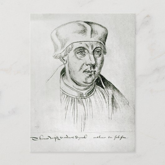 Portrait von Thomas Wolsey, Kardinal von York Postkarte (Vorderseite)