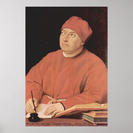 Portrait von Tommaso 'Fedra' Inghirami von Raphael Poster (Vorne)