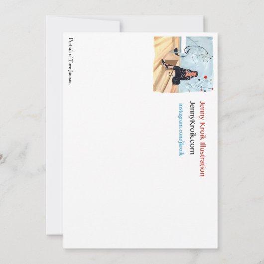 Portrait von Tove Jansson Einladung (Rückseite)