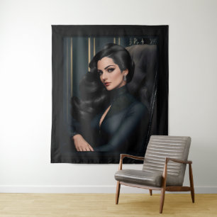 Portrait von Tressa Straninski von Xzendor7 Wandteppich