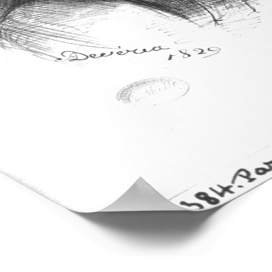 Portrait von Victor Hugo Poster (Ecke)