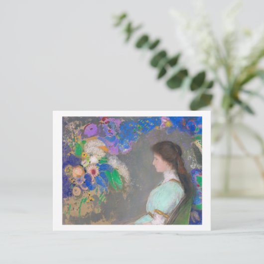 Portrait von Violette Heymann, Redon Postkarte (Stehend Vorderseite)