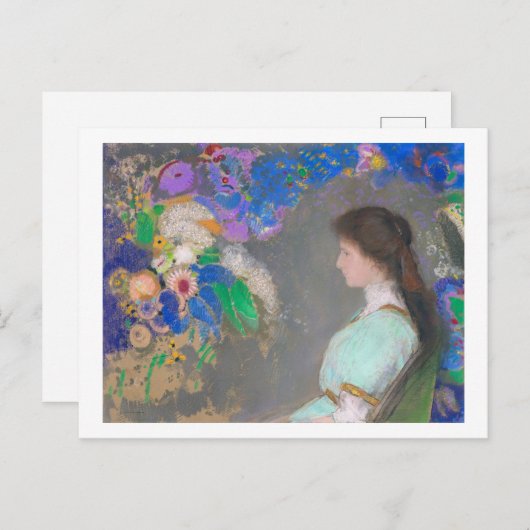 Portrait von Violette Heymann, Redon Postkarte (Vorne/Hinten)