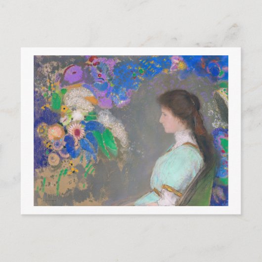 Portrait von Violette Heymann, Redon Postkarte (Vorderseite)