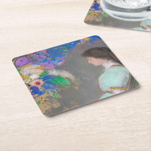 Portrait von Violette Heymann, Redon Rechteckiger Pappuntersetzer (angewinkelt)