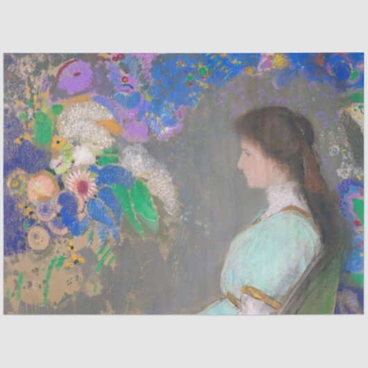 Portrait von Violette Heymann, Redon Seidenpapier (Vorderseite)