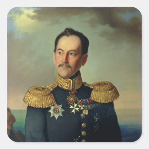 Portrait von Vizeadmiral Nikolai Quadratischer Aufkleber