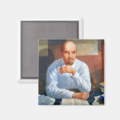 Portrait von Vladimir Ilyich Lenin , 1934 Magnet (Vorderseite/Rückseite)