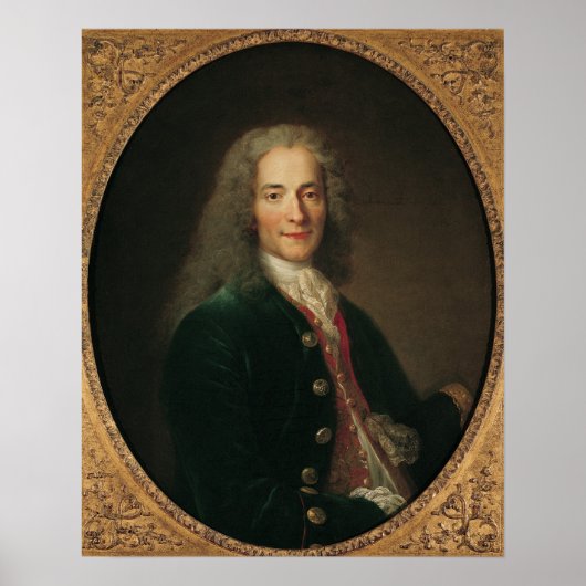 Portrait von Voltaire nach 1718 Poster (Vorne)