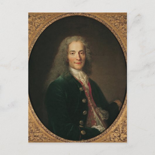 Portrait von Voltaire nach 1718 Postkarte (Vorderseite)
