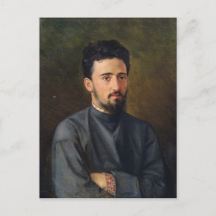 Portrait von Vsevolod M. Garshin, 1878 Postkarte