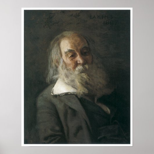 Portrait von Walt Whitman, 1887-88 Poster (Vorne)