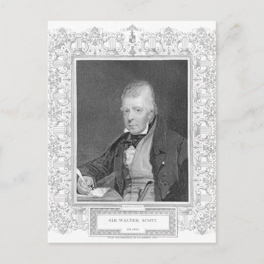Portrait von Walter Scott Postkarte (Vorderseite)