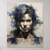 Portrait von weiblichen Bodybuilder Pen und Tinten Poster (Vorne)