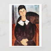Portrait von weißem Collar, Modigliani Postkarte (Vorderseite)
