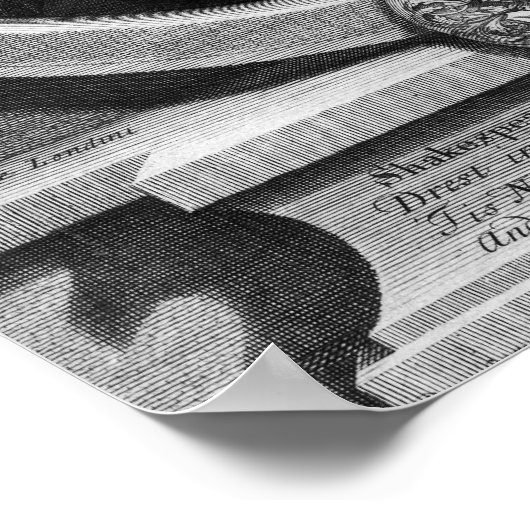 Portrait von William Shakespeare 1719 Poster (Ecke)